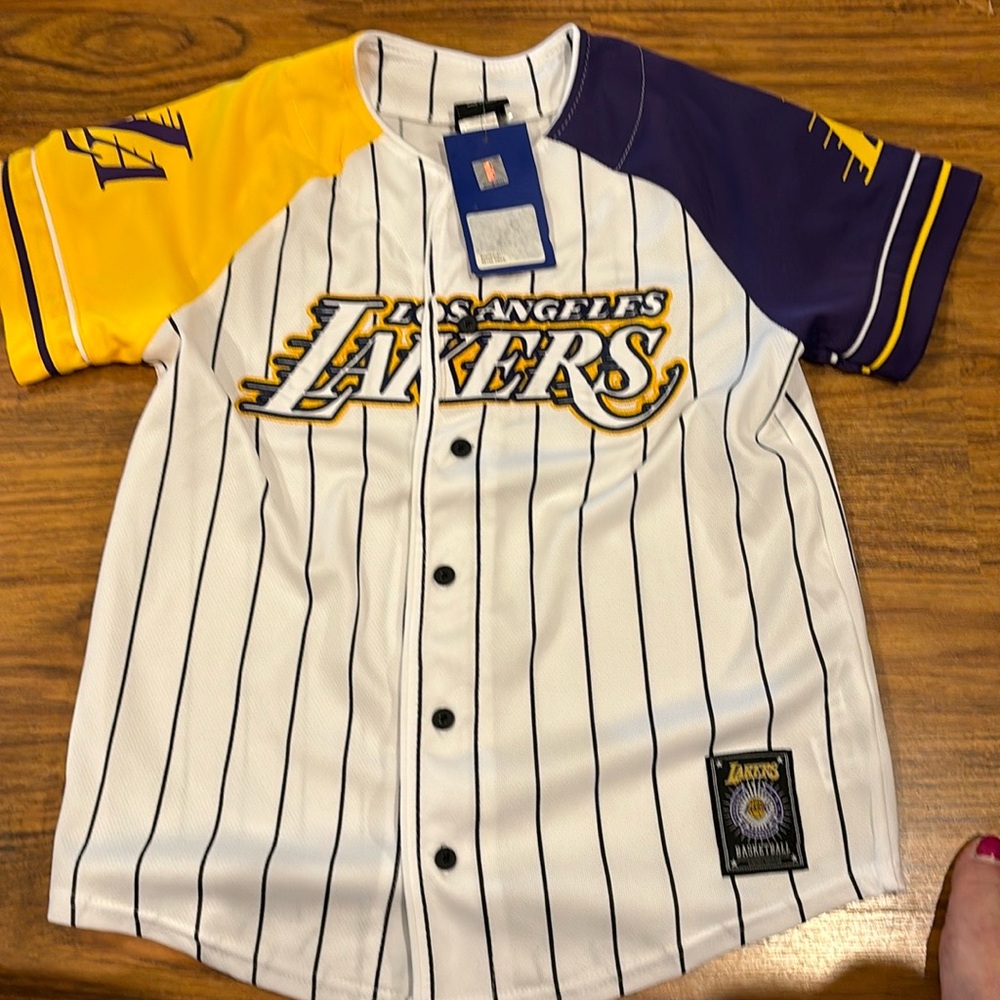 NBA LALakers Baseball Jersey for boys; size 10-12